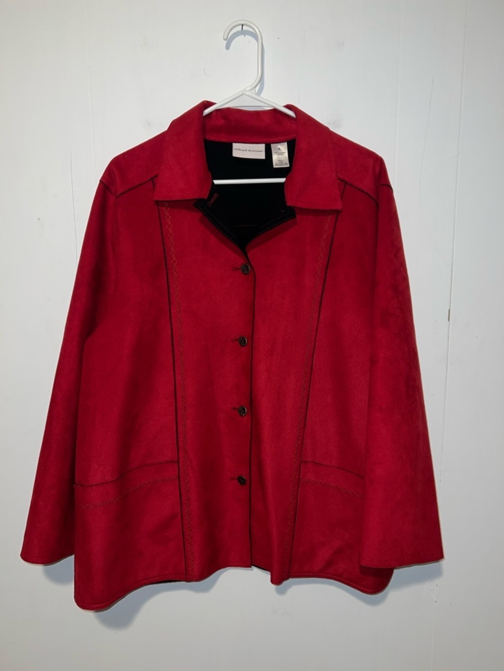 Alfred Dunner Red Button-Front Women's Jacket Lightweight Size 16 HU